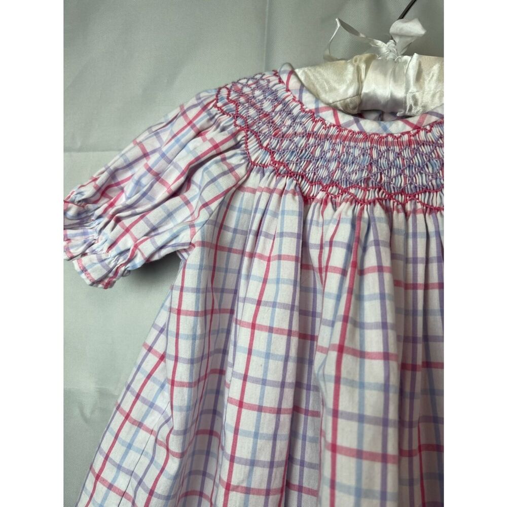 The Beaufort Bonnet Company Bettye Sue smocked windowpane top 3T - Picture 6 of 14
